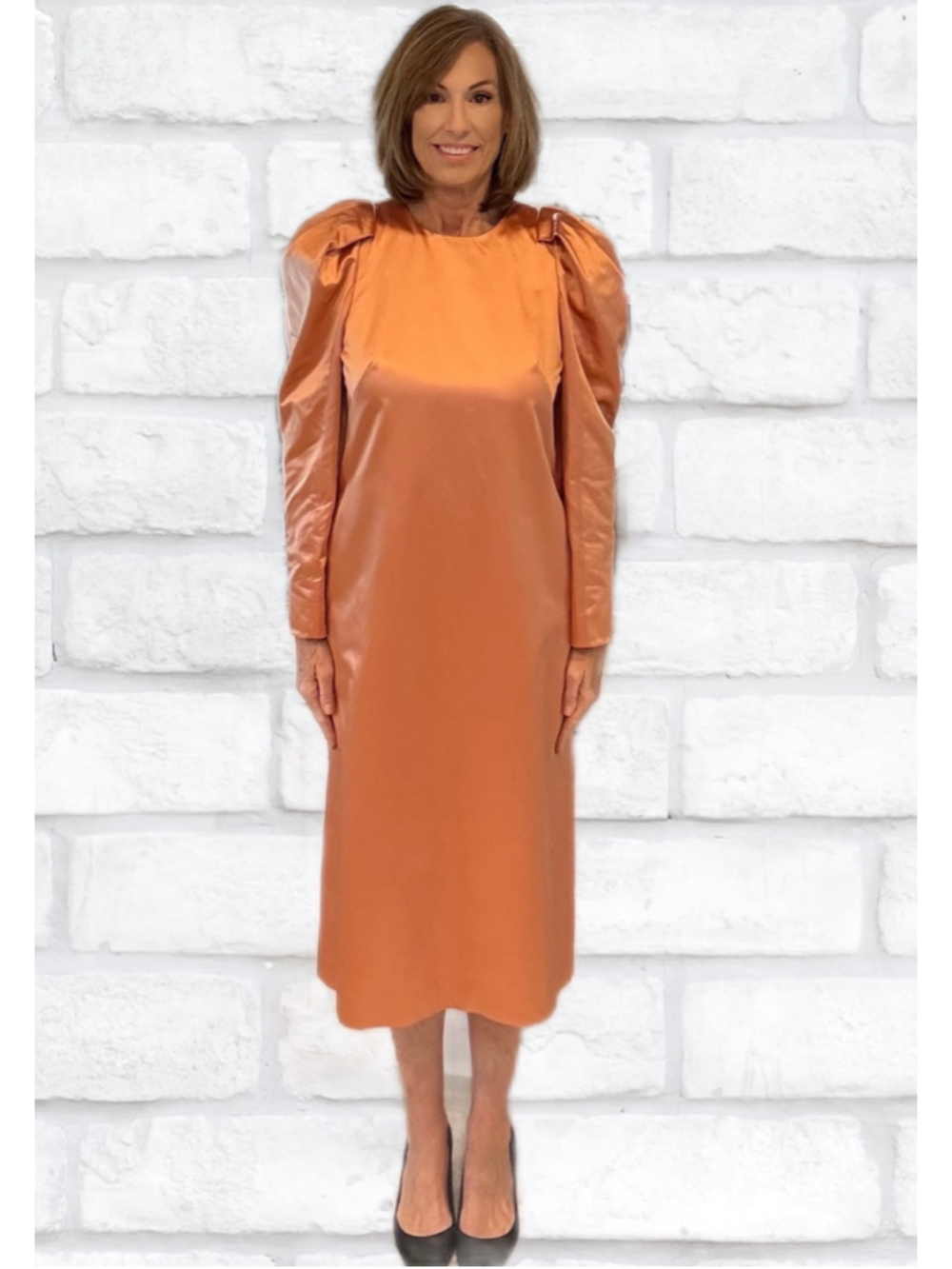 Ulla Johnson Crew Neck Puff Sleeve Midi Dress NWT 6